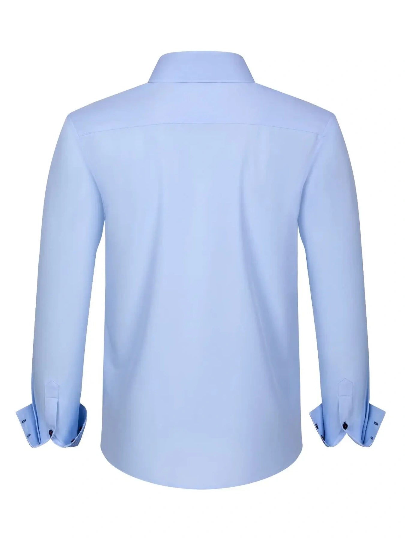 Men's Full Size Button-Down Casual Shirt with Contrast Cuffs Plus Size-*XS-3XL