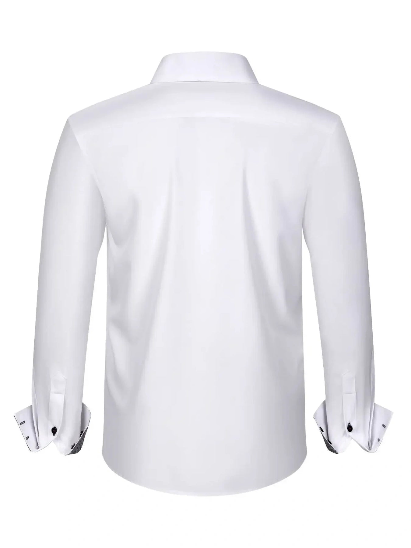 Men's Full Size Button-Down Casual Shirt with Contrast Cuffs Plus Size-*XS-3XL