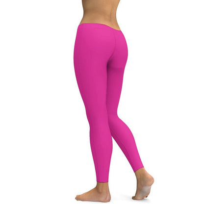 MUSIC GRAFFITI Hot Pink Yoga Pants for Women-SMALL-2XL