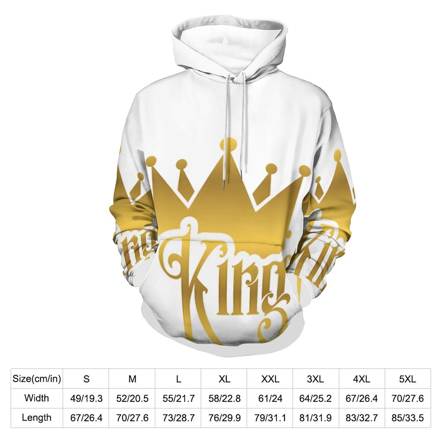 230gsm Men's Personalized Hoodie with Double-layer Cap (All-Over Printing)
