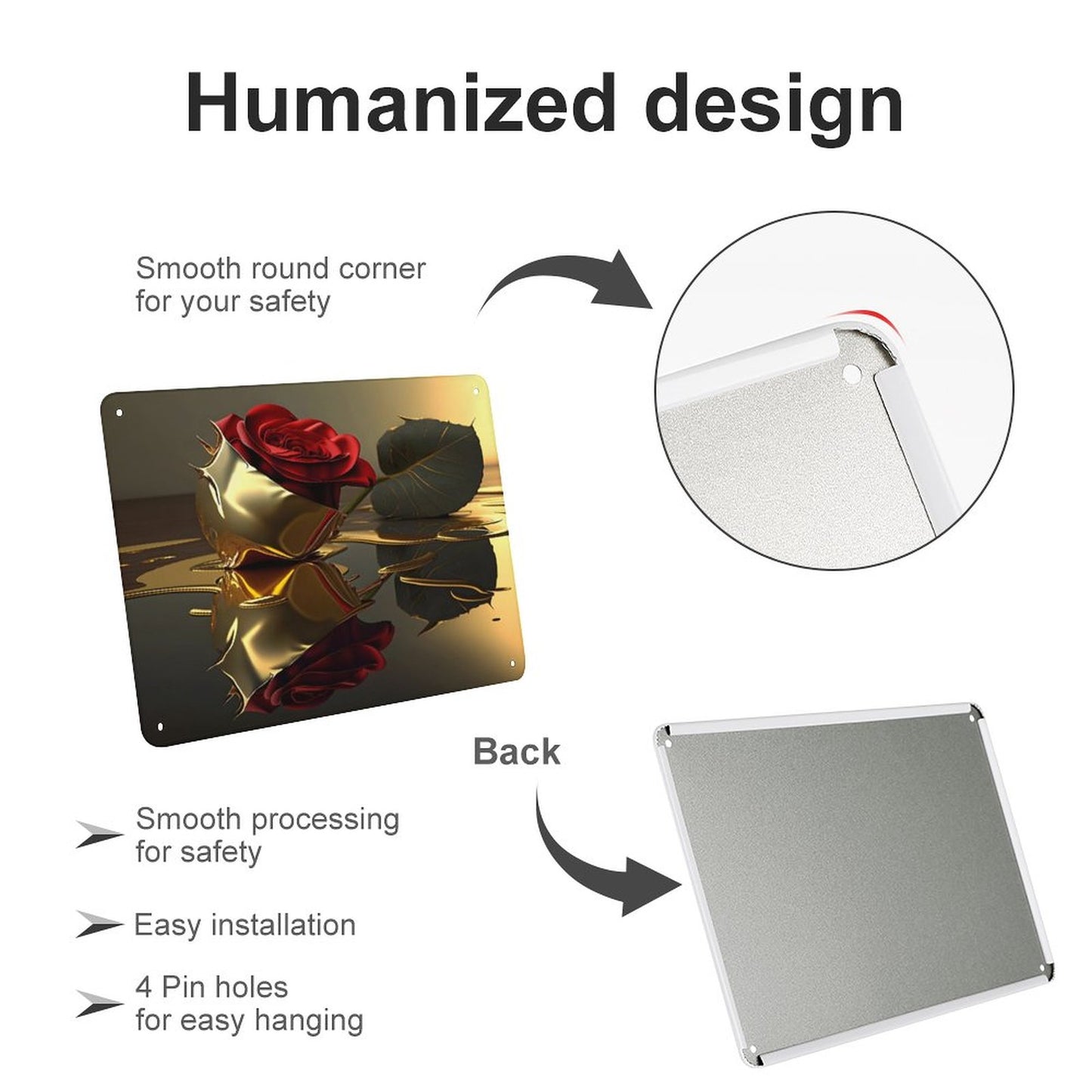 Horizontal Personalized Metal Wall Art Tin Sign-5.5"x7.9"/14x20cm