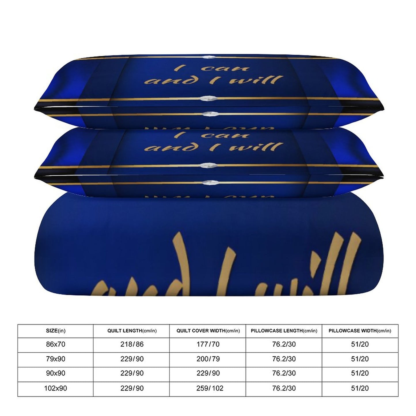 3-Piece Bedding Set-86"×70"/ 218×177cm (Dual-sideded Printing)