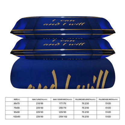 3-Piece Bedding Set-86"×70"/ 218×177cm (Dual-sideded Printing)