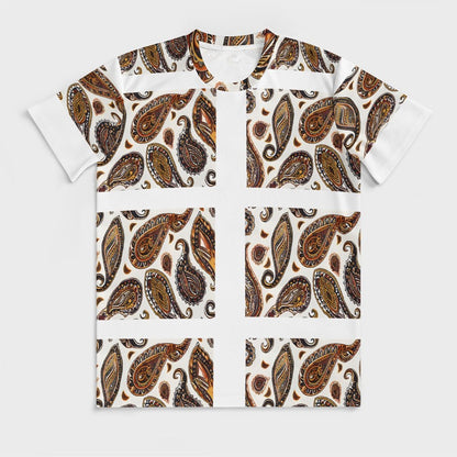 ORANGE PAISLEY Short Sleeve T-Shirt-*XS-6XL