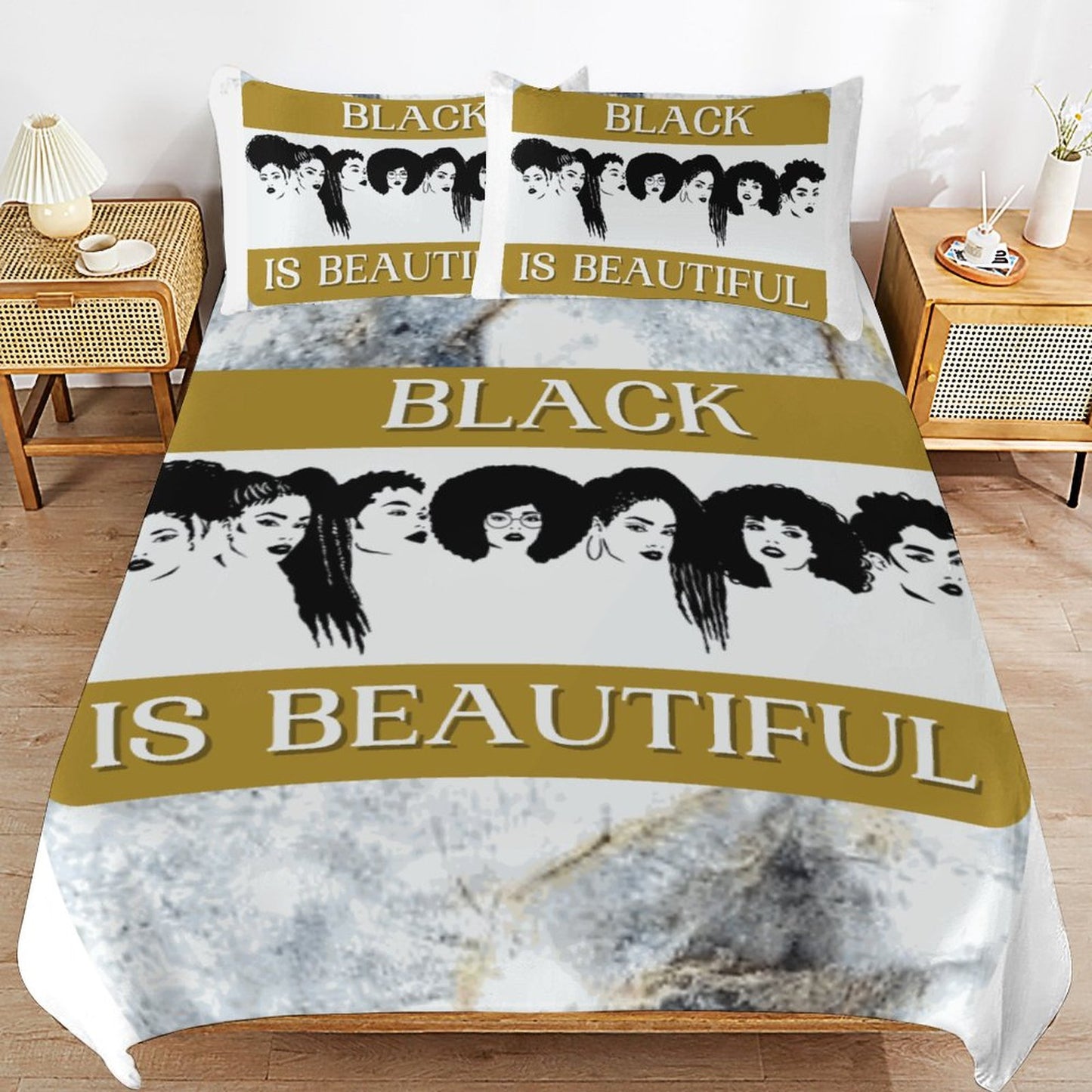 3-Piece Bedding Set-86"×70"/ 218×177cm (Dual-sidede Printing)