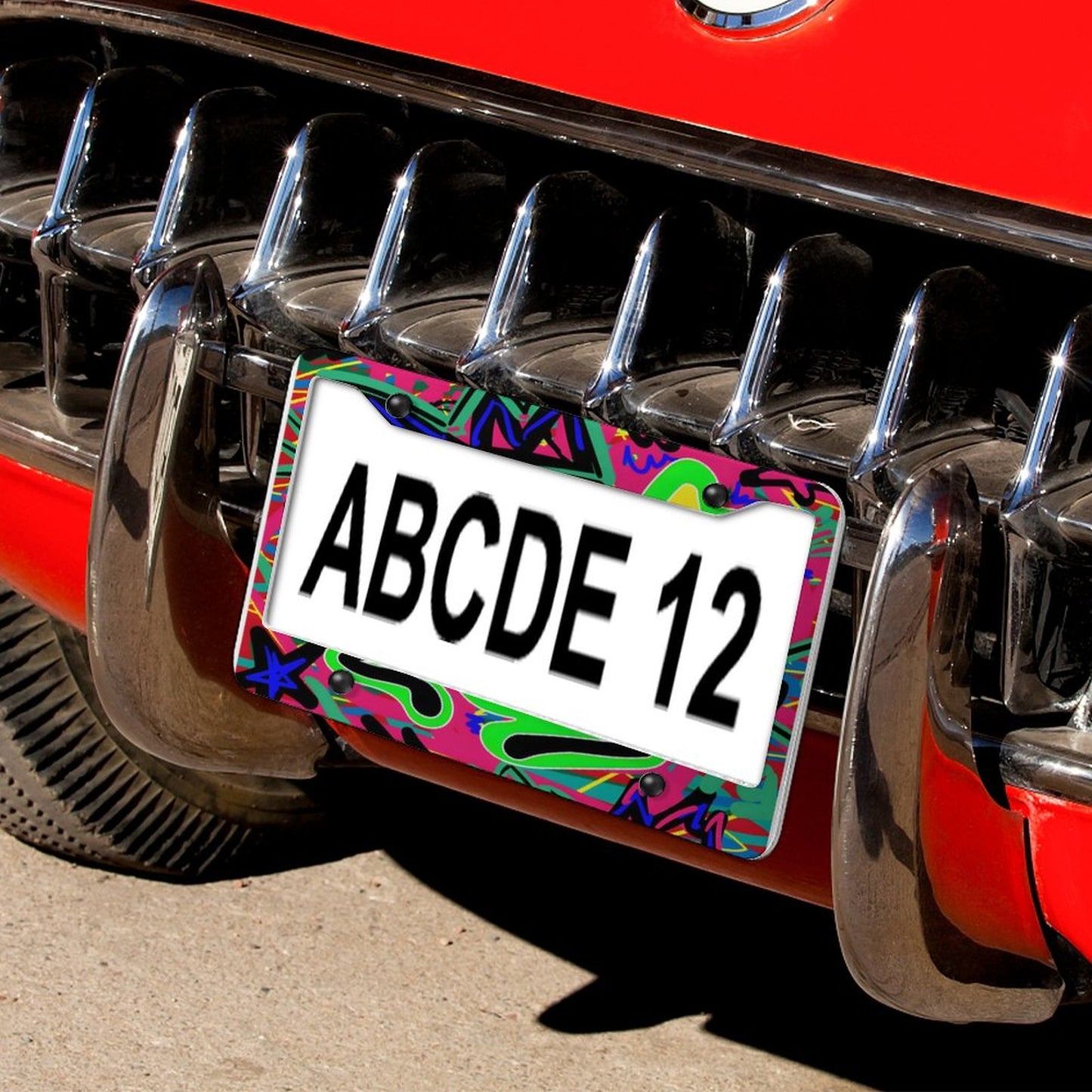 License Plate Frames with 4 Round Holes (1 Pair)