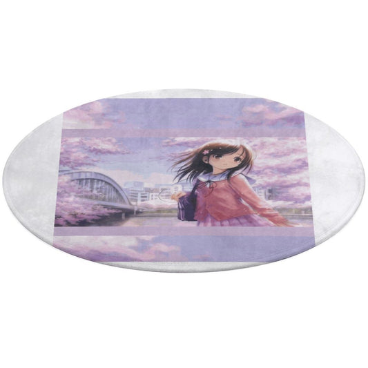 Round Coral Velvet Warm Floor Mat
