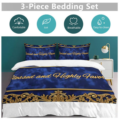 3-Piece Bedding Set-86"×70"/ 218×177cm (Dual-sideded Printing)