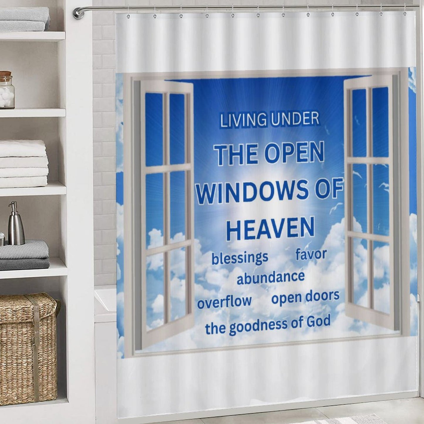 Shower Curtain Set with 3 Rugs