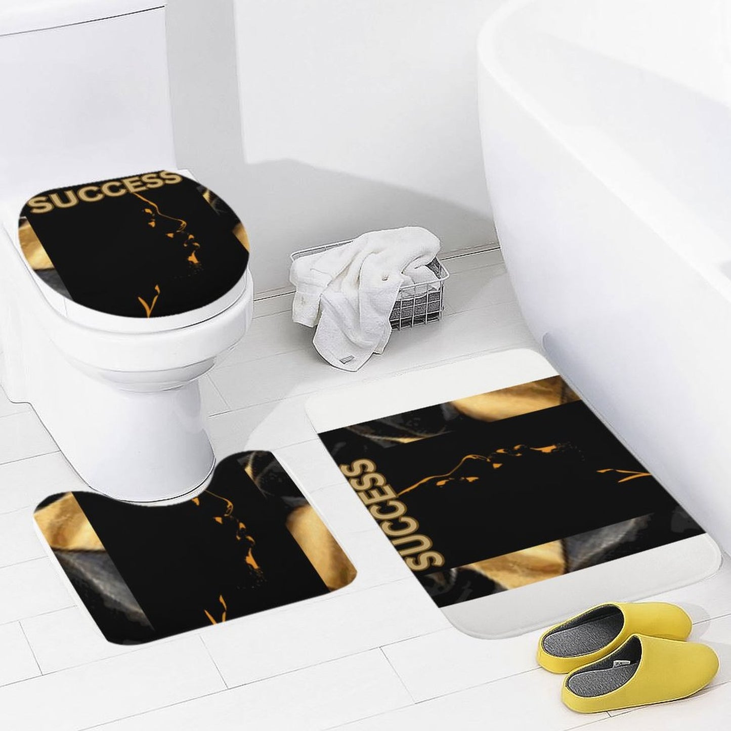 Coral Velvet Restroom Rug Set of 3-15.7"x23.6"/ 40x60cm