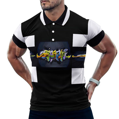 COLORFUL GRAFFITI POLO Shirt-SMALL-5XL