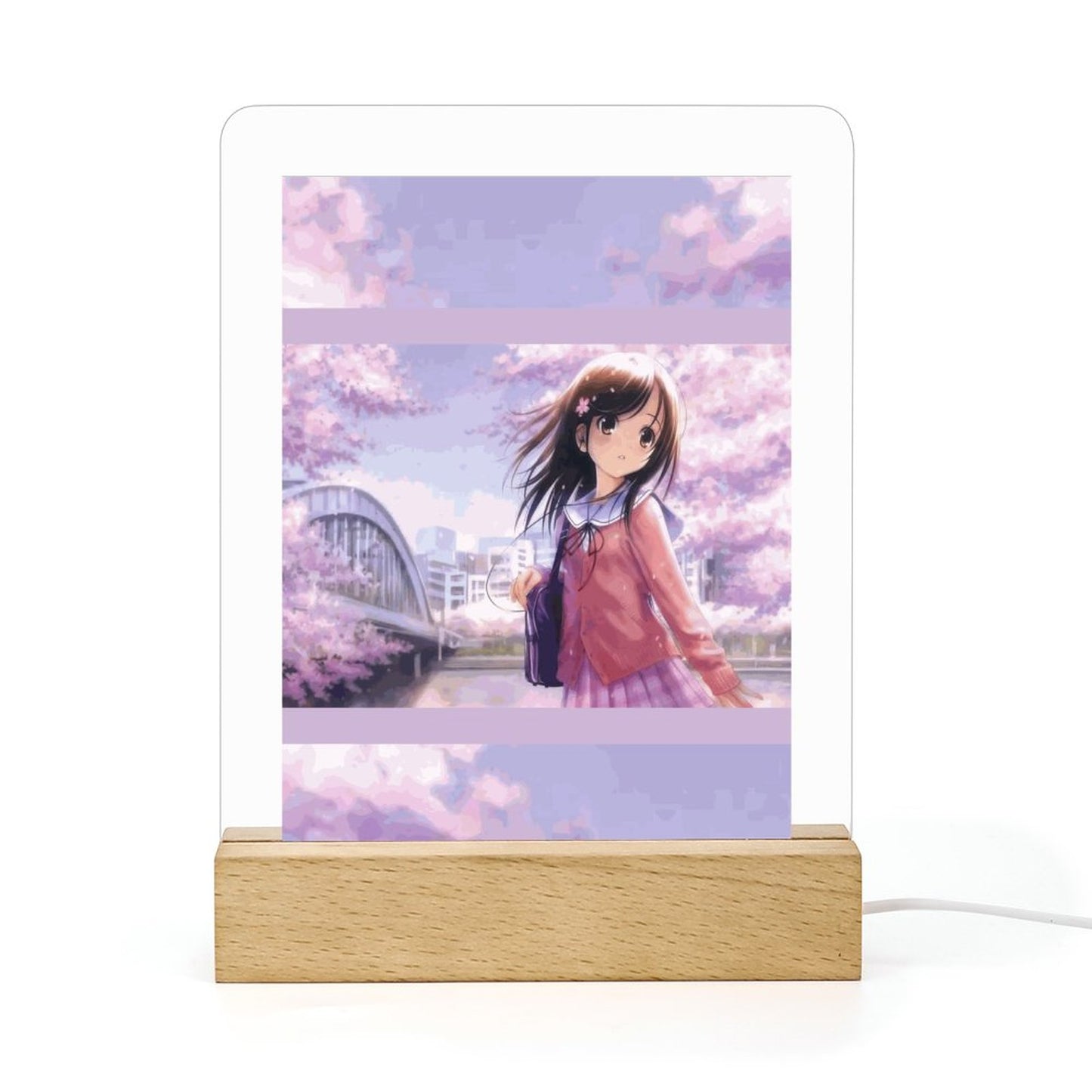 Acrylic Night Light with Wooden Base