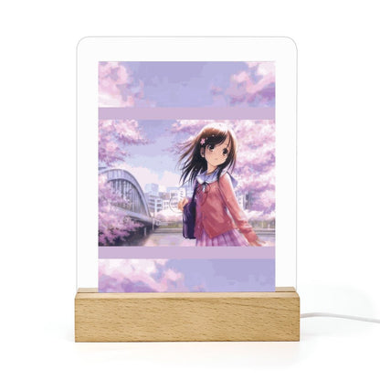 Acrylic Night Light with Wooden Base