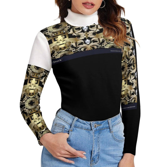 Women Long Sleeve Turtleneck Sweater MY08 (All-Over Printing)