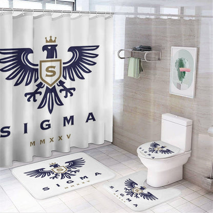 Shower Curtain Set with 3 Rugs