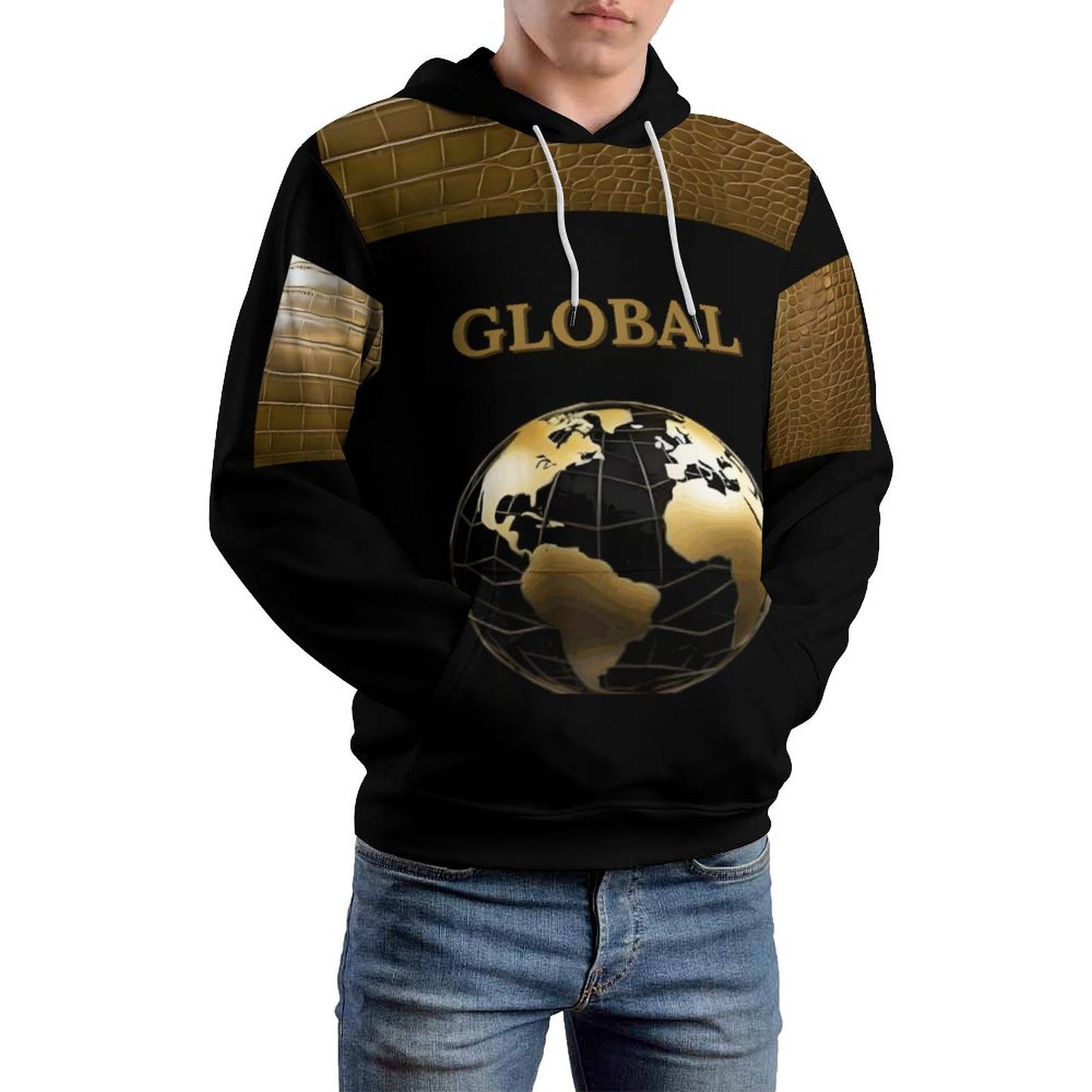 230gsm Men's Personalized Hoodie with Double-layer Cap (All-Over Printing)