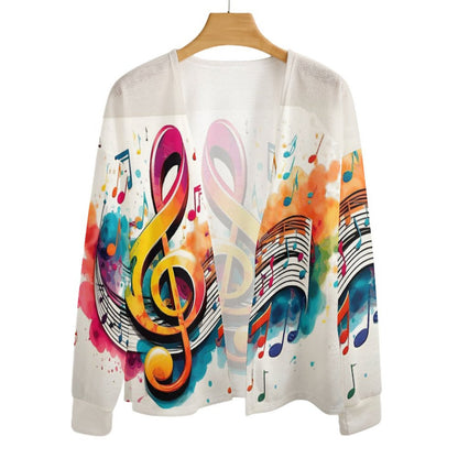 MUSIC GRAFFITI Open Front Cardigan