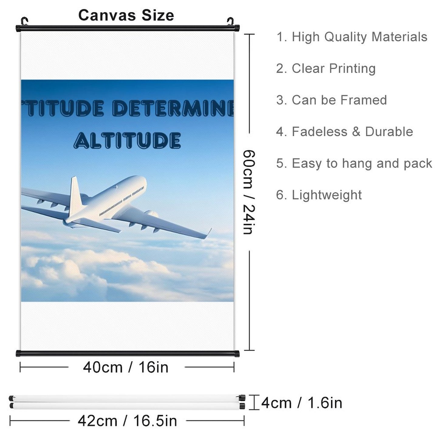 Canvas Hanging Poster with Scrolls-16"x24"/ 40x60cm