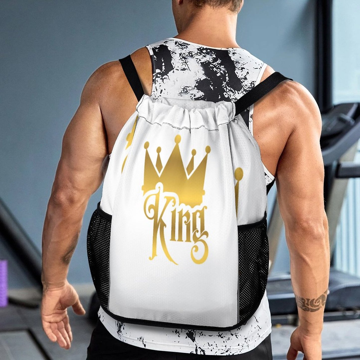 Waffle Cloth Sprots Drawstring Bag (Multi-Sites)