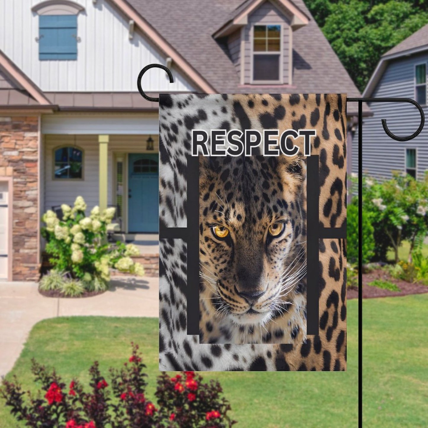 Flag in garden (1 Pic on 2 Sides)-12"x18"