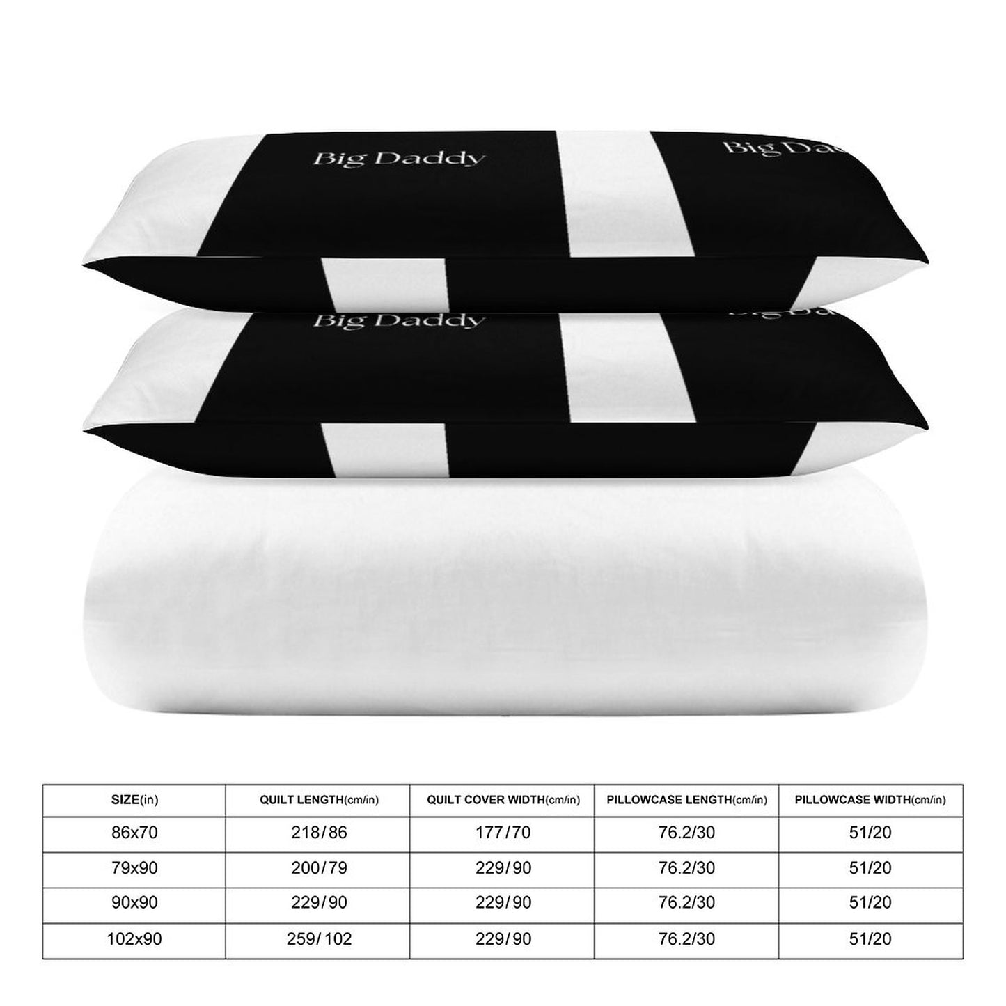 3-Piece Bedding Set-86"×70"/ 218×177cm (Dual-sidede Printing)