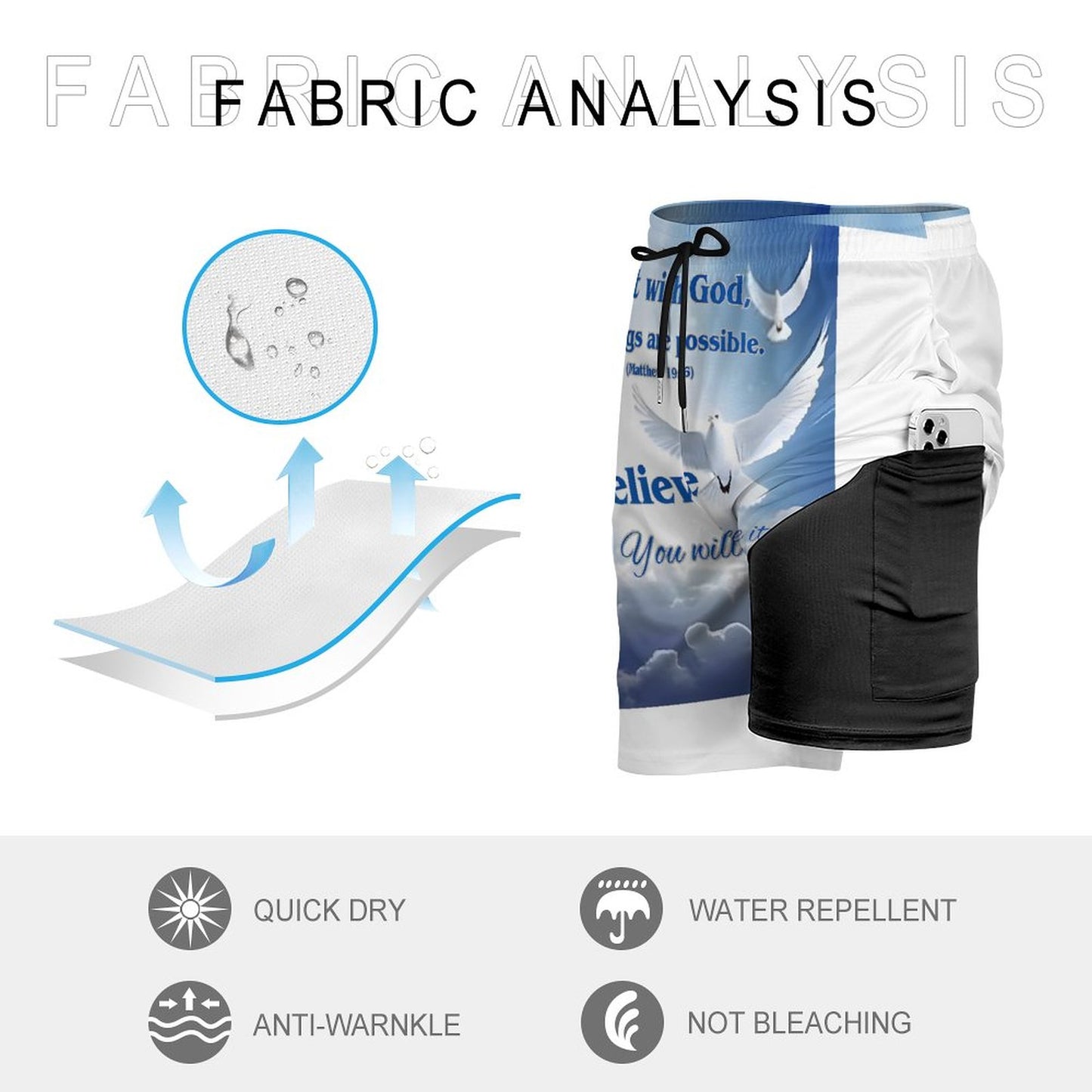 Men's Beach Shorts with 4 Pockets