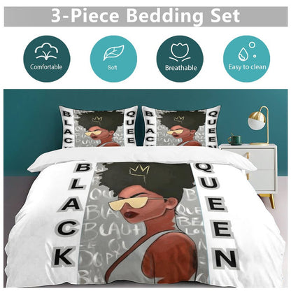 3-Piece Bedding Set-86"×70"/ 218×177cm (Dual-sideded Printing)