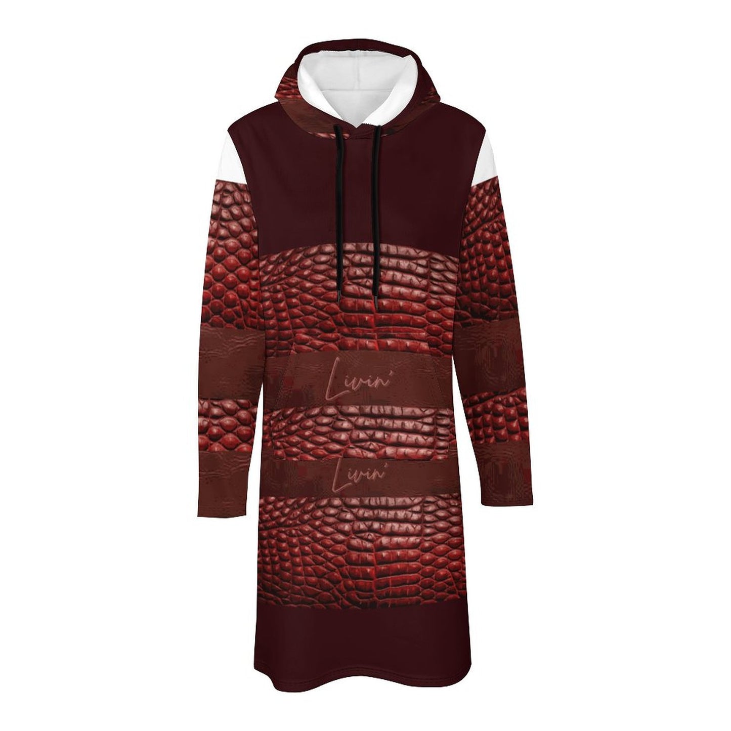 230gsm Long Sleeve Hoodie Dress DS003 (All-Over Printing)