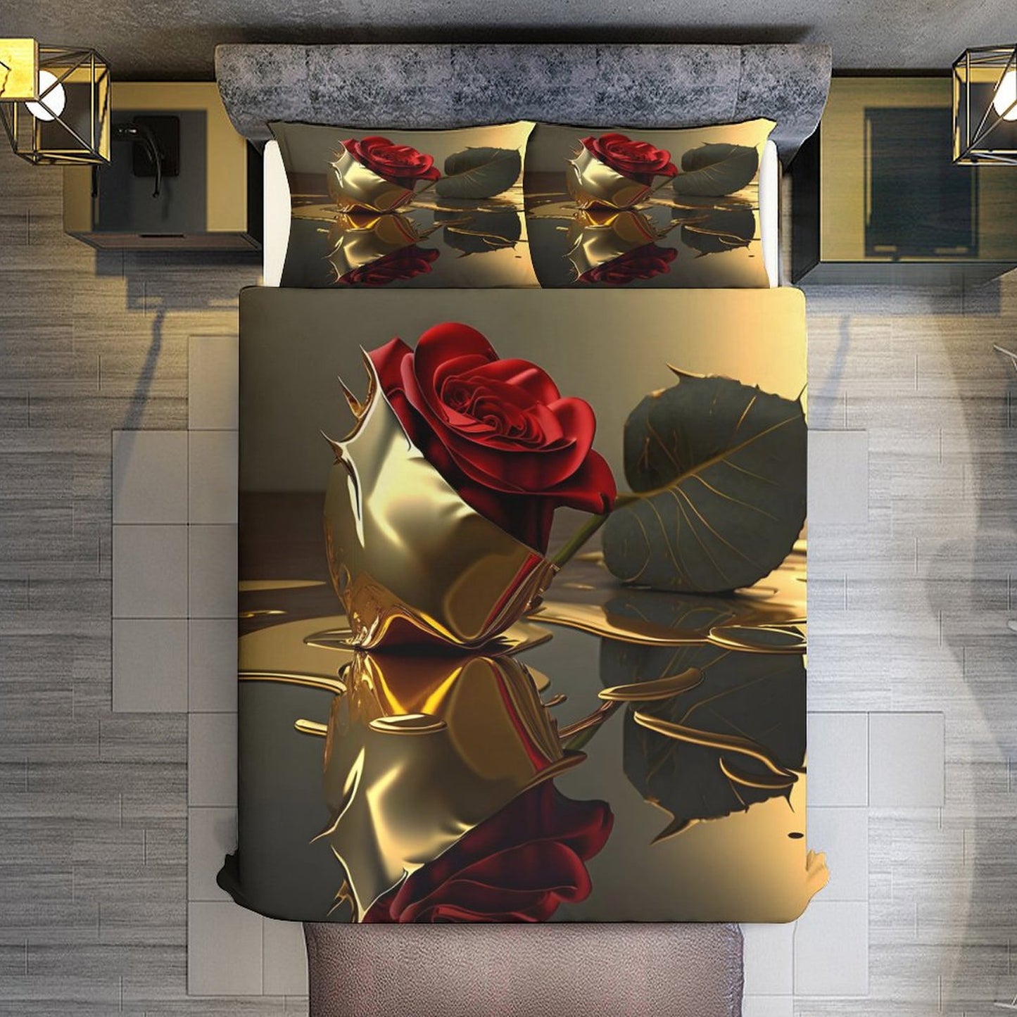 3-Piece Bedding Set-86"×70"/ 218×177cm (Dual-sideded Printing)