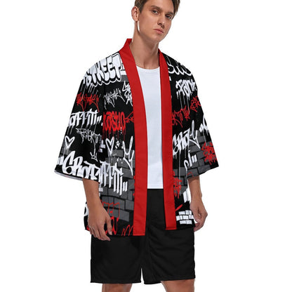 Drop Shoulder Male Kimono Cardigan ZS904 (All-Over Printing)