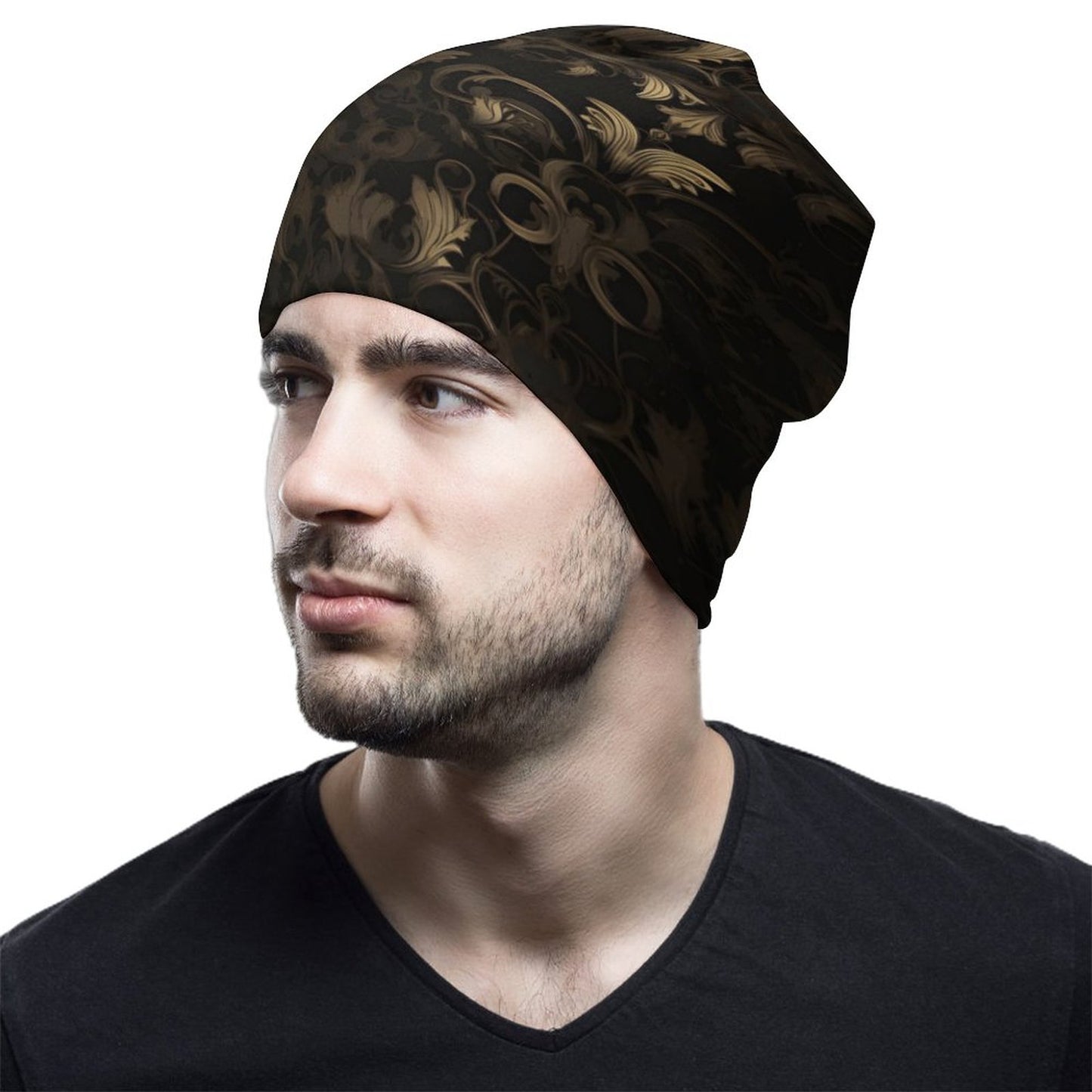 BLACK & GOLD ACCENT Pullover Cap