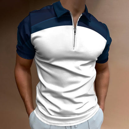 Men's Short Sleeve POLO Shirt with Zipper B470 (All-Over Printing)