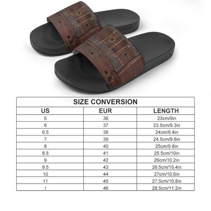 RUGGED LEATHER BUCKLE PRINT Unisex PVC Slippers