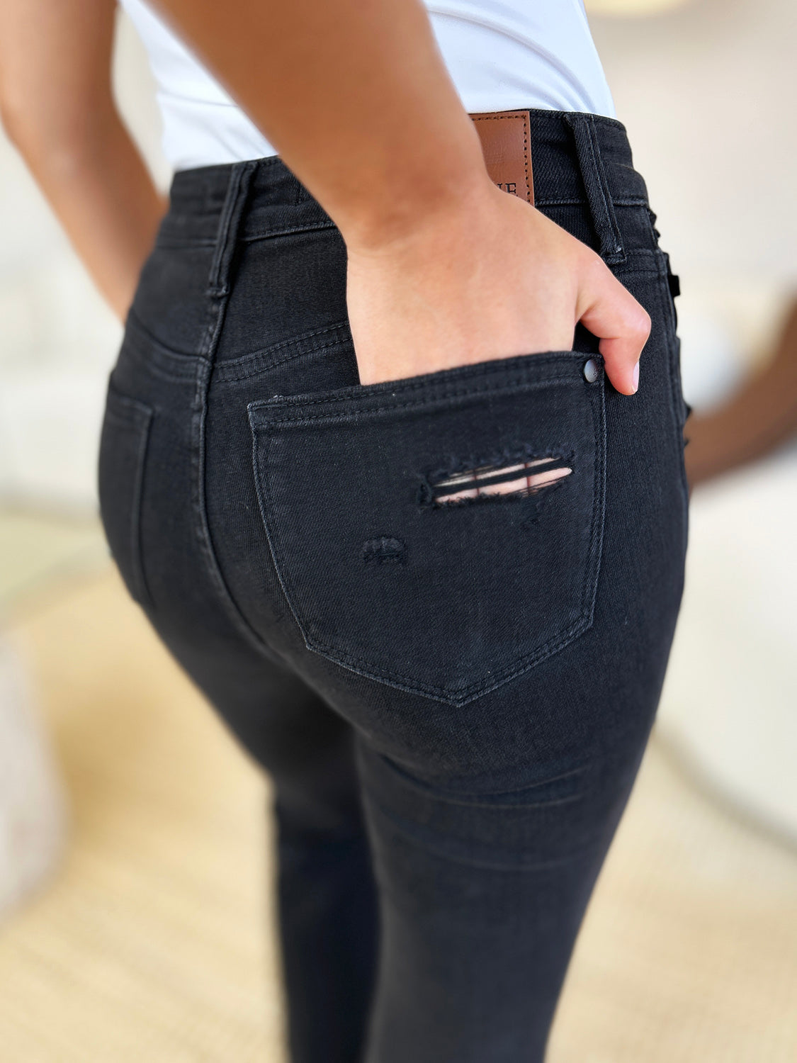 Judy Blue Full Size High Waist Distressed Flare Jeans-0-24W