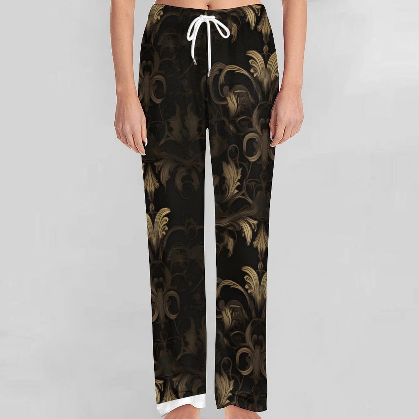 BLACK & GOLD ACCENT Men's Pajama Pants