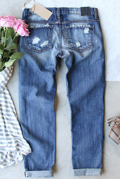 US Flag Mid-Rise Waist Straight Jeans-4-18