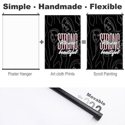 Canvas Hanging Poster with Scrolls-16"x24"/ 40x60cm-STRONG & BEAUTFUL