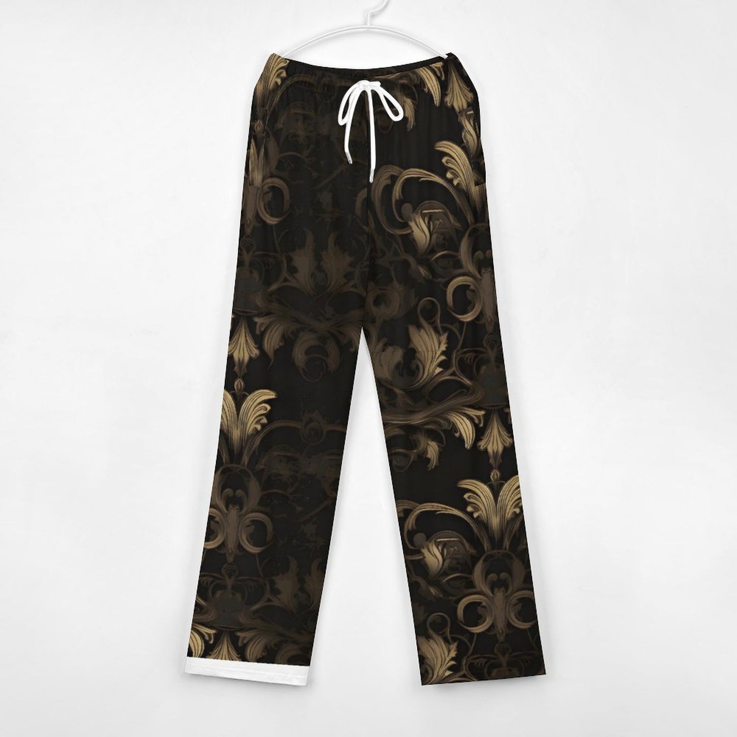 BLACK & GOLD ACCENT Men's Pajama Pants