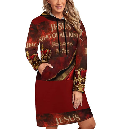 230gsm Long Sleeve Hoodie Dress(All-Over Printing）