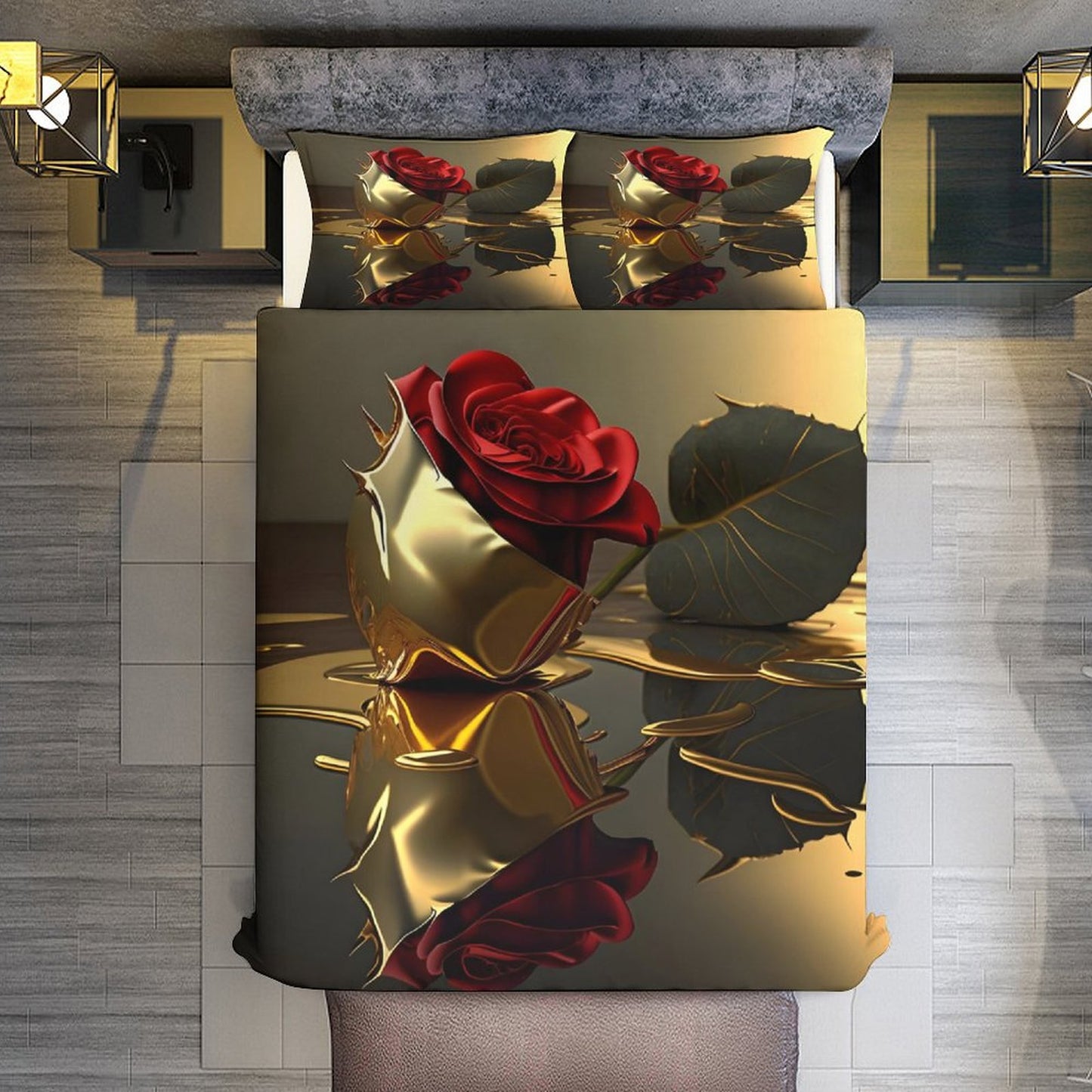 3-Piece Bedding Set-90"x90"/ 229x229cm (Dual-sided Printing)