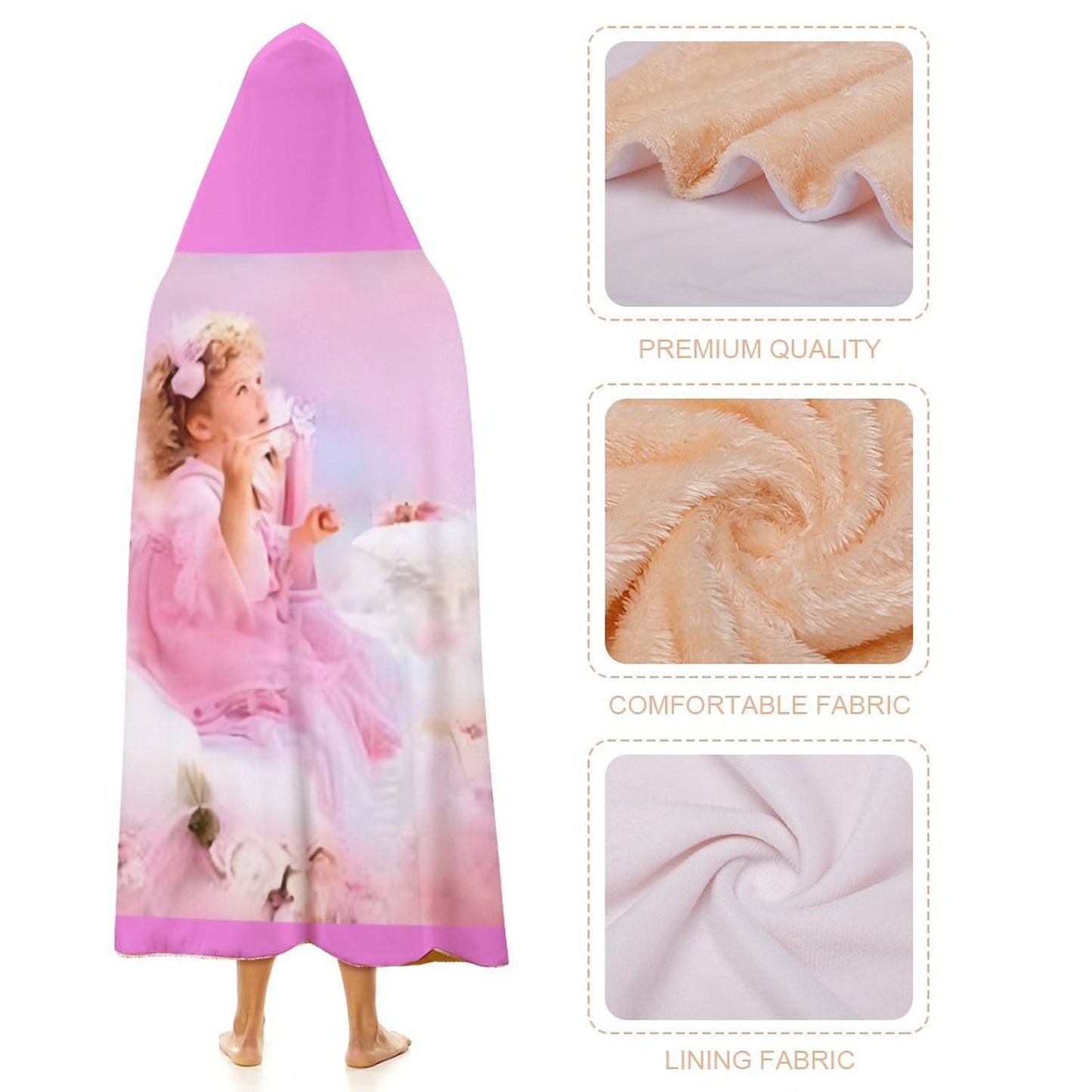 Wrap Hooded Blanket-60"x80"/ 150x200cm