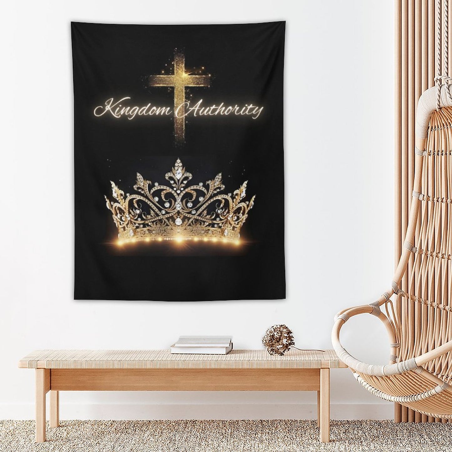 Wall Art with Vertical Tapestry