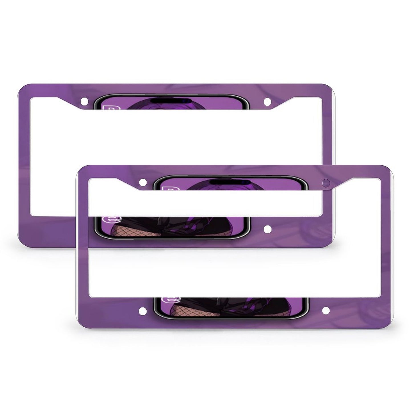 License Plate Frames with 4 Round Holes (1 Pair)