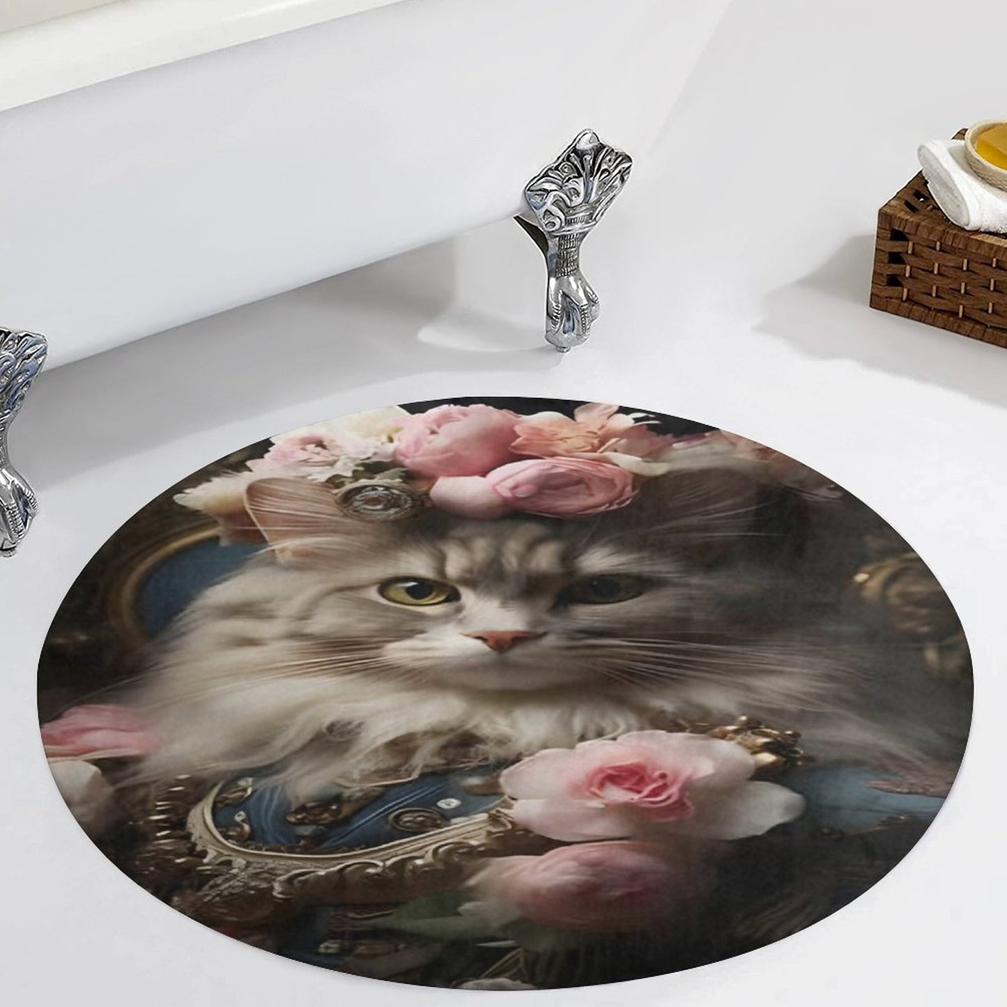 Round Coral Velvet Warm Floor Mat