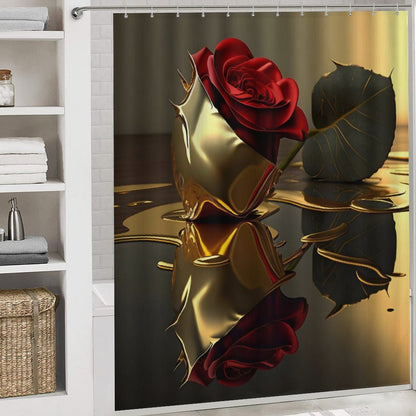 Shower Curtain Set with 3 Rugs