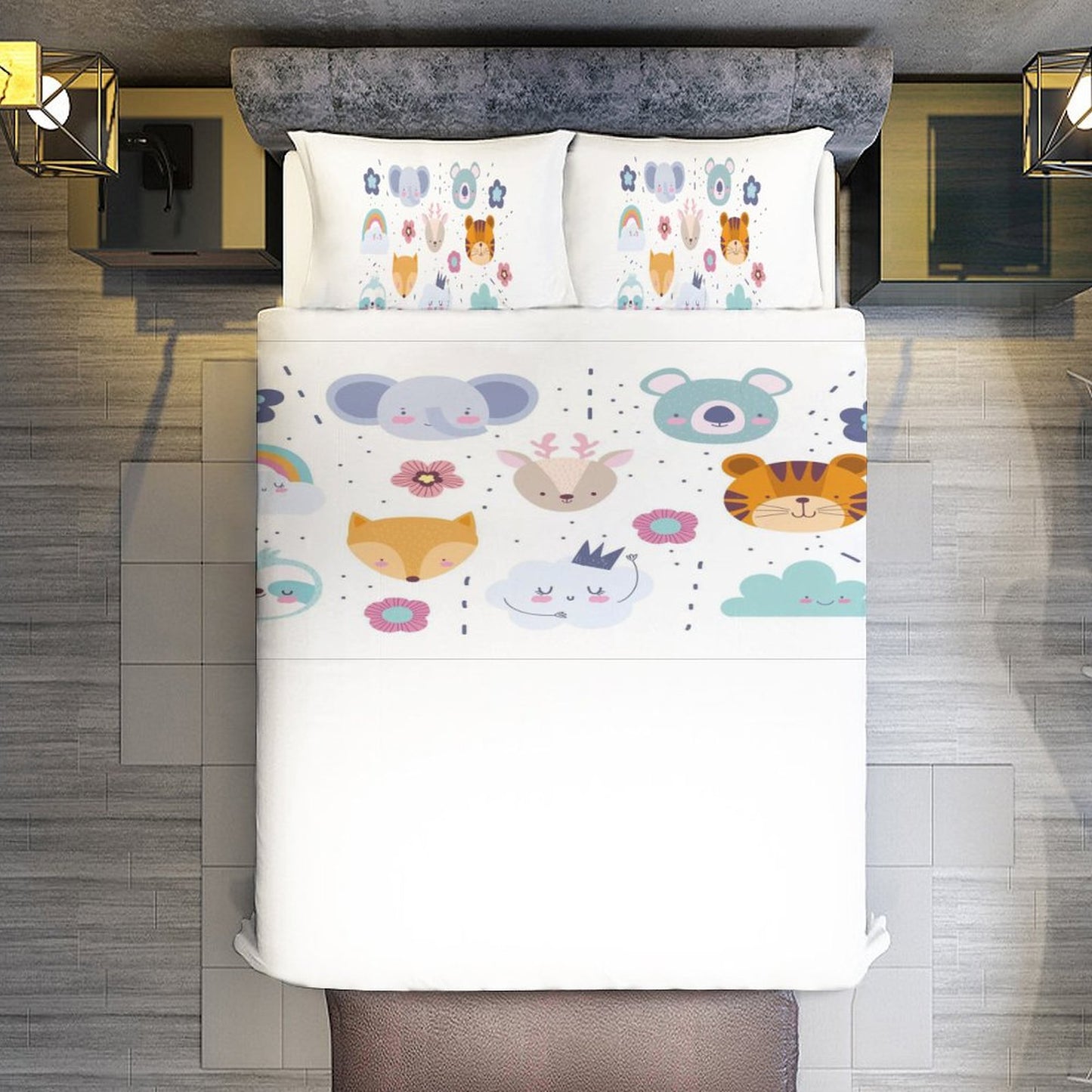 3-Piece Bedding Set-86"×70"/ 218×177cm (Dual-sidede Printing)