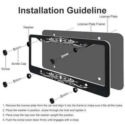 License Plate Frames with 4 Round Holes (1 Pair)