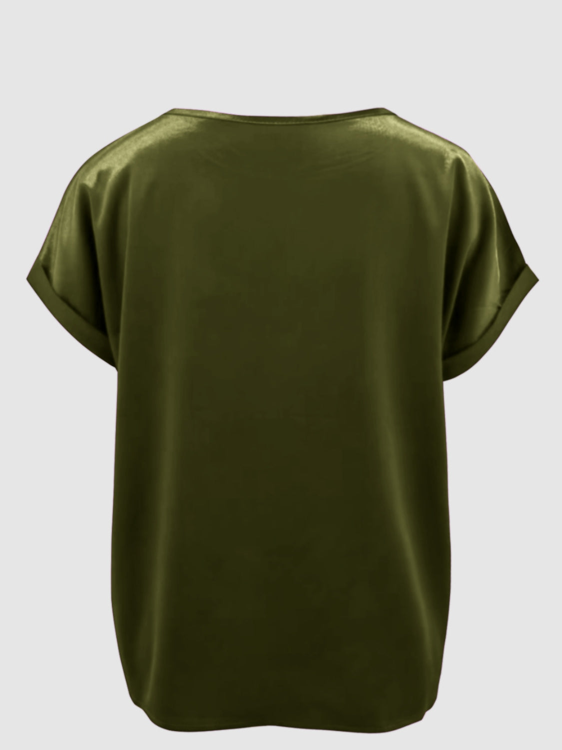Satin Round Neck Short Sleeve Blouse (black/white/royal blue/lilac/pink/blue/burgundy/green)-SMALL-2XL