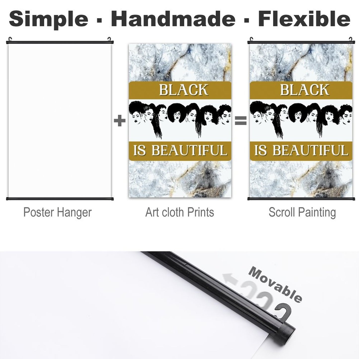 Canvas Hanging Poster with Scrolls-16"x24"/ 40x60cm