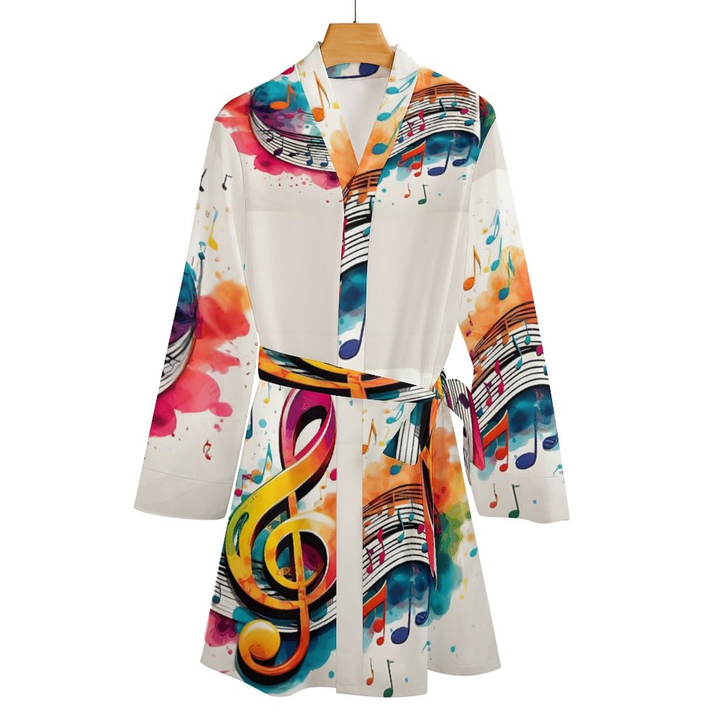 MUSIC GRAFFITI Long Sleeve Robe-SMALL-XL